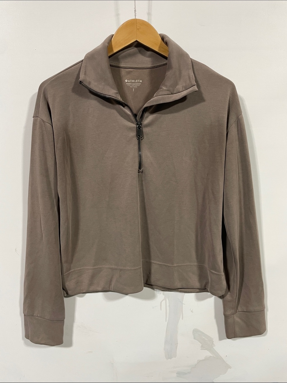 Athleta Men's Zip-Front Pullover in Taupe Brown